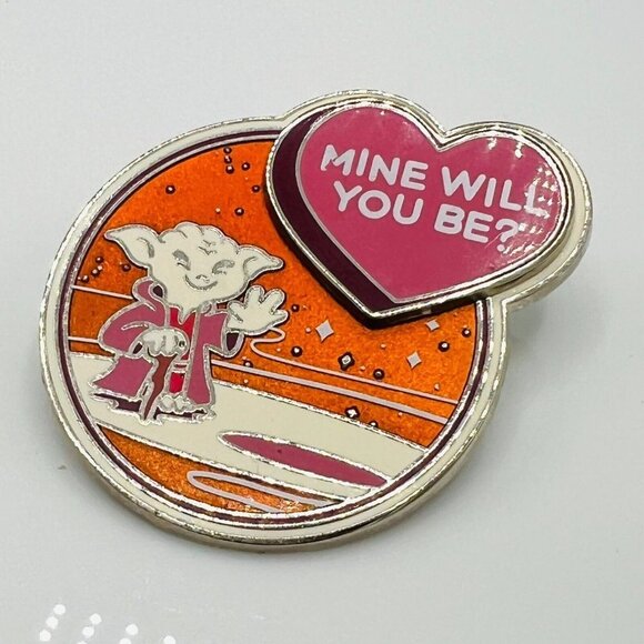 Mine Will You Be Yoda Star Wars Valentines Day Heart Disney Pin Trading 2015 - Picture 3 of 7